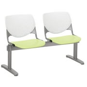 KFI Studios KOOL 2 Seat Reception Bench, White Back, Lime Green Seat